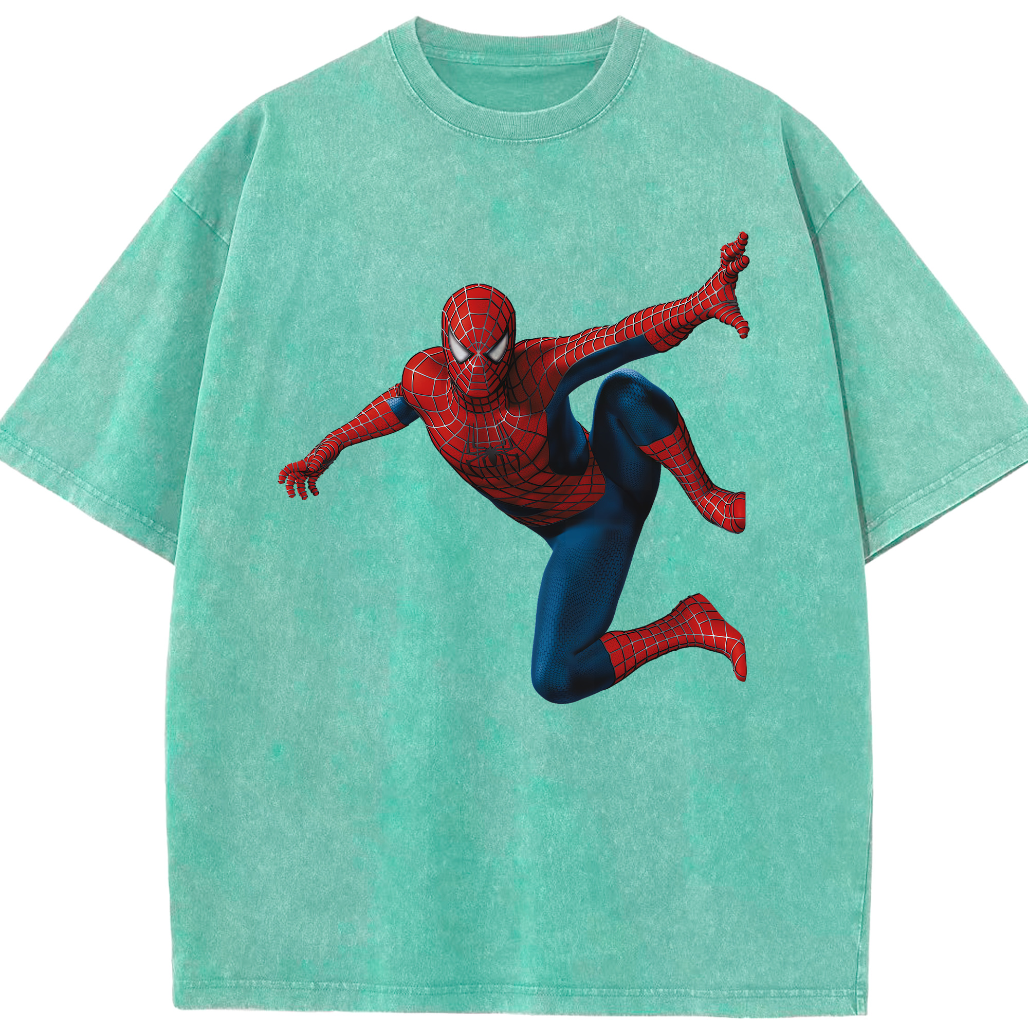 （画像用） Spider Man スパイダーマン 綿100% ヴィンテージ風 半袖Tシャツ（フロントプリント）